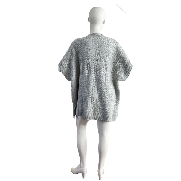 100% Cashmere Well With Cardigan Gray Open Front Oversized M - Picture 2 of 16